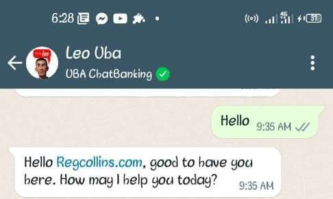 How to Open UBA Bank account on WhatsApp