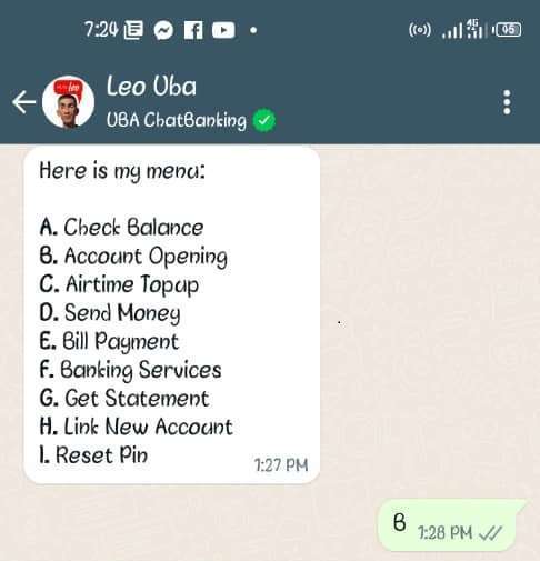 Opening an Account - How to Open UBA Bank account on WhatsApp