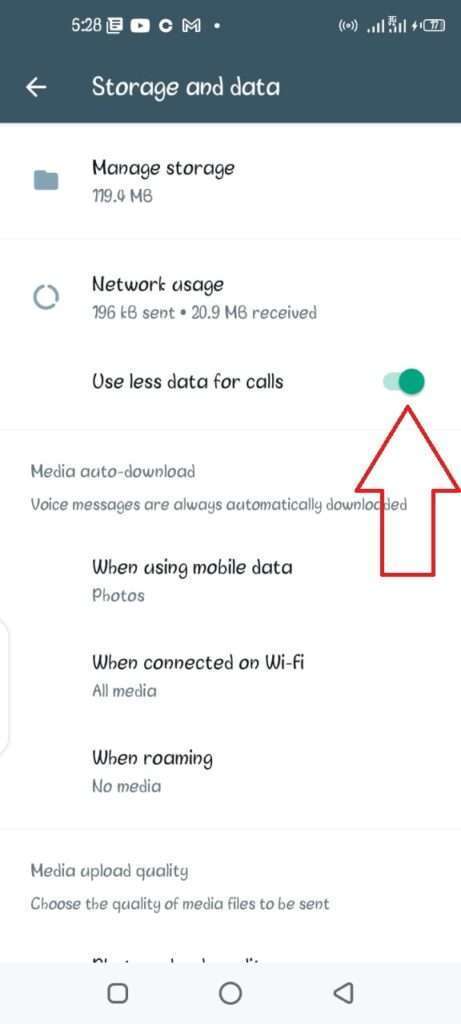 reduce data usage on WhatsApp video call