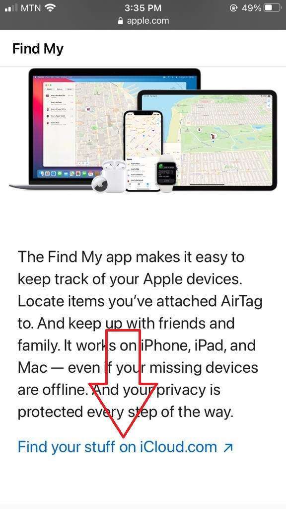 Find your stuff on icloud.com